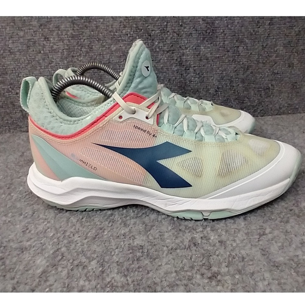 Diadora Speed Fly 4+ Womens Tennis Shoes Size 8 Mint Green Coral 179506/D0840